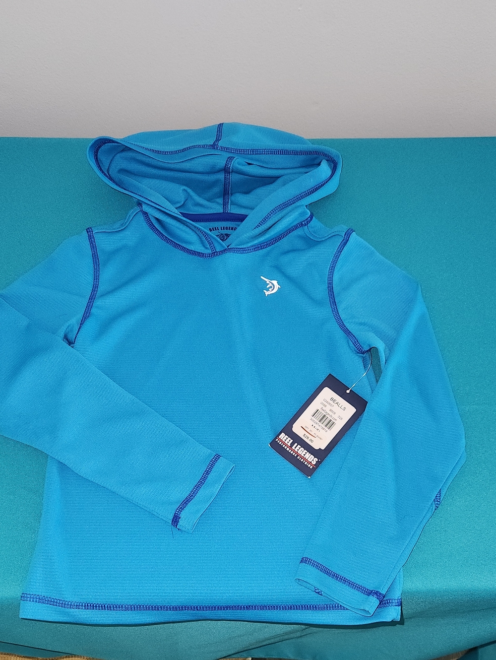 Reel Legends Kids Blue Hooded Swim Rashguard